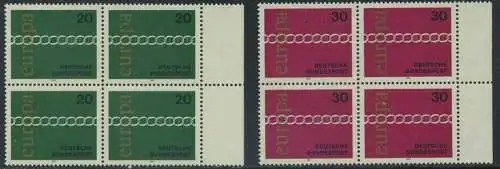 BUND 1971 Michel-Nummer 0675-0676 postfrisch SATZ(2) BLÖCKE RÄNDER rechts