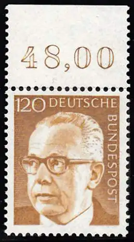 BUND 1971 Michel-Nummer 0691 postfrisch EINZELMARKE RAND oben (a)