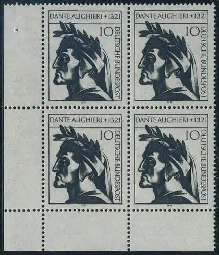 BUND 1971 Michel-Nummer 0693 postfrisch BLOCK ECKRAND unten links