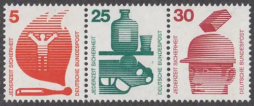 BUND 1971 Michel-Nummer 0694Z postfrisch horiz.STRIP(3) (W44)