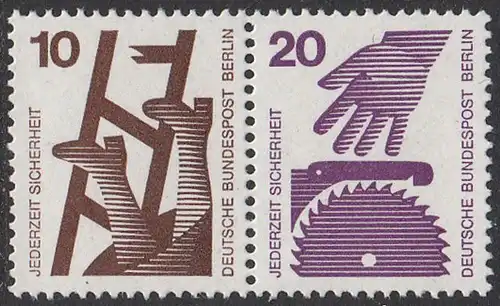 BUND 1971 Michel-Nummer 0695Z postfrisch horiz.PAAR (W38)