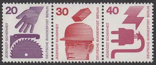 BUND 1971 Michel-Nummer 0696Z postfrisch horiz.STRIP(3) (W41)