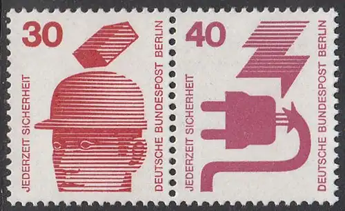 BUND 1971 Michel-Nummer 0698Z postfrisch horiz.PAAR (W42)