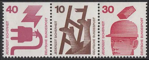 BUND 1971 Michel-Nummer 0699Z postfrisch horiz.STRIP(3) (W49)