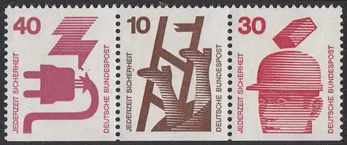 BUND 1971 Michel-Nummer 0699Z postfrisch horiz.STRIP(3) (W50)