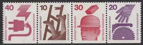 BUND 1971 Michel-Nummer 0699Z postfrisch horiz.STRIP(4) (HB25_D)