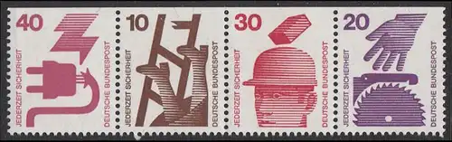 BUND 1971 Michel-Nummer 0699Z postfrisch horiz.STRIP(4) (HB25_C)