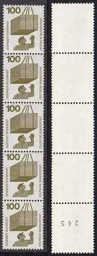 BUND 1971 Michel-Nummer 0702 postfrisch vert.STRIP(5) m/ rücks.Rollennummer 245