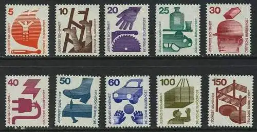 BUND 1971 Michel-Nummer 0694-0703 postfrisch SATZ(10) EINZELMARKEN