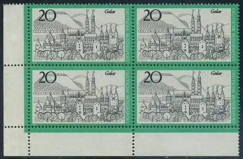 BUND 1971 Michel-Nummer 0704 postfrisch BLOCK ECKRAND unten links