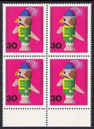 BUND 1971 Michel-Nummer 0707 postfrisch BLOCK RÄNDER unten