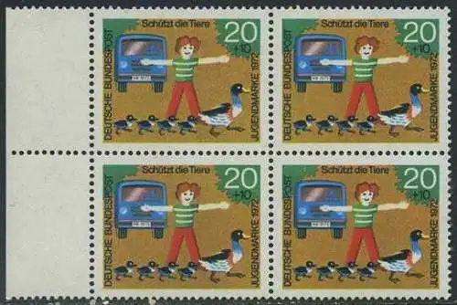 BUND 1972 Michel-Nummer 0711 postfrisch BLOCK RÄNDER links