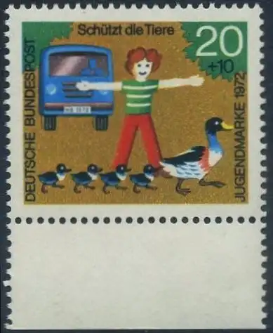 BUND 1972 Michel-Nummer 0711 postfrisch EINZELMARKE Rand unten