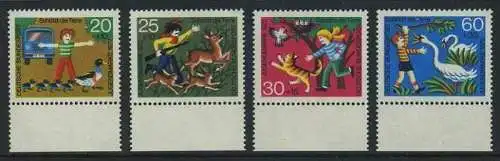 BUND 1972 Michel-Nummer 0711-0714 postfrisch SATZ(4) EINZELMARKEN RÄNDER unten