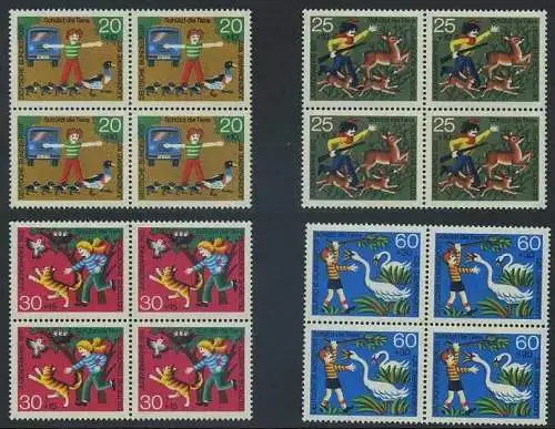 BUND 1972 Michel-Nummer 0711-0714 postfrisch SATZ(4) BLÖCKE