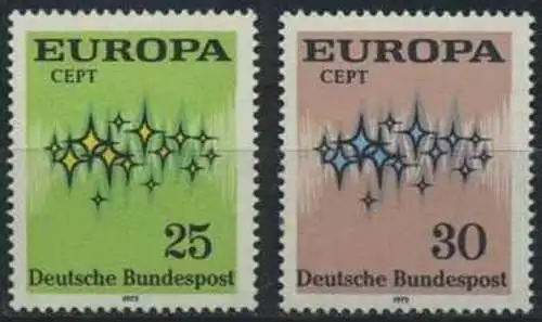 BUND 1972 Michel-Nummer 0716-0717 postfrisch SATZ(2) EINZELMARKEN