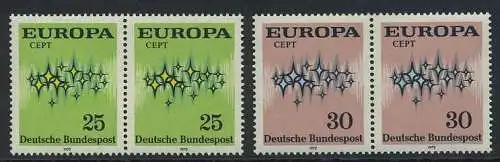 BUND 1972 Michel-Nummer 0716-0717 postfrisch SATZ(2) horiz.PAARE
