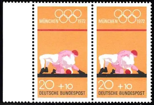BUND 1972 Michel-Nummer 0719 postfrisch horiz.PAAR RAND links