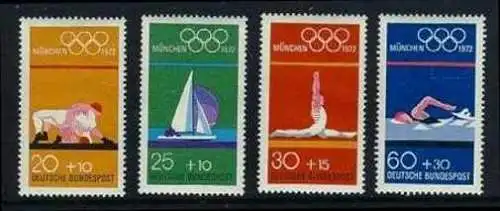 BUND 1972 Michel-Nummer 0719-0722 postfrisch SATZ(4) EINZELMARKEN