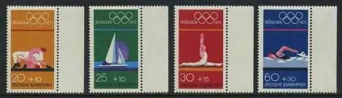 BUND 1972 Michel-Nummer 0719-0722 postfrisch SATZ(4) EINZELMARKEN RÄNDER rechts