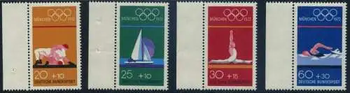 BUND 1972 Michel-Nummer 0719-0722 postfrisch SATZ(4) EINZELMARKEN RÄNDER links