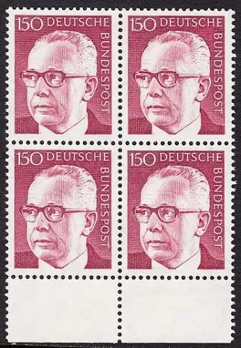 BUND 1972 Michel-Nummer 0730 postfrisch BLOCK RÄNDER unten