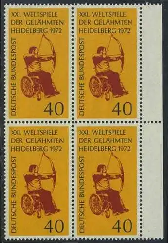 BUND 1972 Michel-Nummer 0733 postfrisch BLOCK RÄNDER rechts