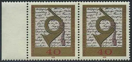 BUND 1972 Michel-Nummer 0739 postfrisch horiz.PAAR RAND links