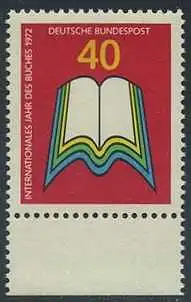 BUND 1972 Michel-Nummer 0740 postfrisch EINZELMARKE RAND unten