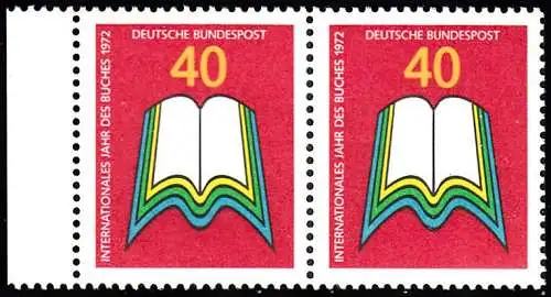 BUND 1972 Michel-Nummer 0740 postfrisch horiz.PAAR RAND links