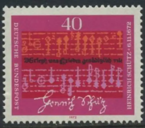BUND 1972 Michel-Nummer 0741 postfrisch EINZELMARKE