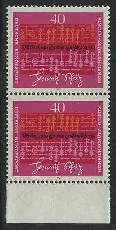 BUND 1972 Michel-Nummer 0741 postfrisch vert.PAAR RAND unten