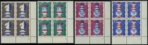 BUND 1972 Michel-Nummer 0742-0745 postfrisch SATZ(4) BLÖCKE ECKRAND unten rechts (FN)