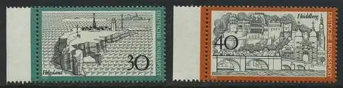 BUND 1972 Michel-Nummer 0746-0747 postfrisch SATZ(2) EINZELMARKEN RÄNDER links