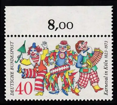 BUND 1972 Michel-Nummer 0748 postfrisch EINZELMARKE RAND oben