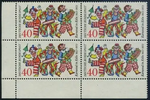 BUND 1972 Michel-Nummer 0748 postfrisch BLOCK ECKRAND unten links