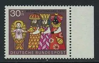 BUND 1972 Michel-Nummer 0749 postfrisch EINZELMARKE RAND rechts