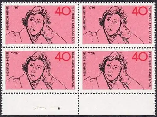 BUND 1972 Michel-Nummer 0750 postfrisch BLOCK RÄNDER unten