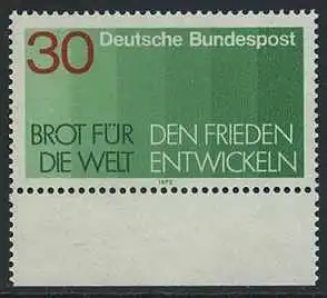 BUND 1972 Michel-Nummer 0751 postfrisch EINZELMARKE RAND unten