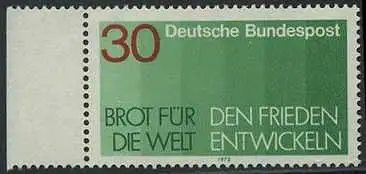 BUND 1972 Michel-Nummer 0751 postfrisch EINZELMARKE RAND links