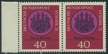 BUND 1972 Michel-Nummer 0752 postfrisch horiz.PAAR RAND links