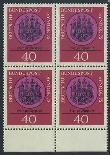 BUND 1972 Michel-Nummer 0752 postfrisch BLOCK RÄNDER unten