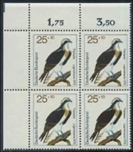 BUND 1973 Michel-Nummer 0754 postfrisch BLOCK Eckrand oben links