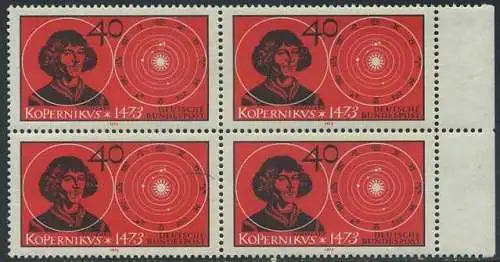 BUND 1973 Michel-Nummer 0758 postfrisch BLOCK RÄNDER rechts