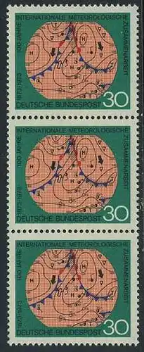 BUND 1973 Michel-Nummer 0760 postfrisch vert.STRIP(3)