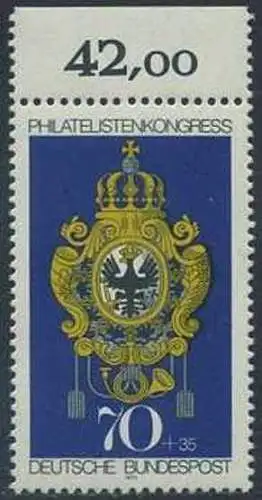 BUND 1973 Michel-Nummer 0765 postfrisch EINZELMARKE RAND oben
