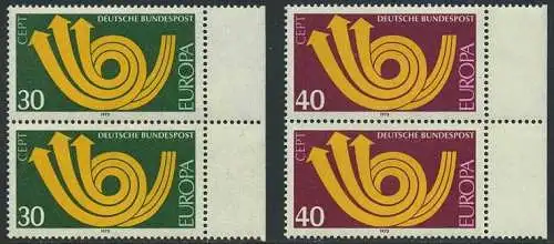 BUND 1973 Michel-Nummer 0768-0769 postfrisch SATZ(2) vert.PAARE RÄNDER rechts