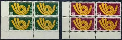 BUND 1973 Michel-Nummer 0768-0769 postfrisch SATZ(2) BLÖCKE ECKRAND unten links