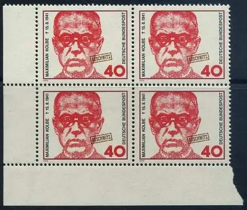 BUND 1973 Michel-Nummer 0771 postfrisch BLOCK ECKRAND unten links