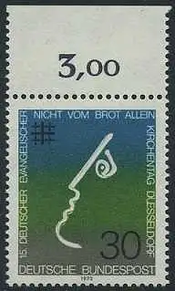 BUND 1973 Michel-Nummer 0772 postfrisch EINZELMARKE RAND oben (c)